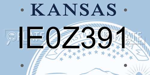 IE0Z391 Kansas License Plate