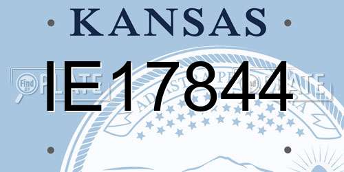 IE17844 Kansas License Plate