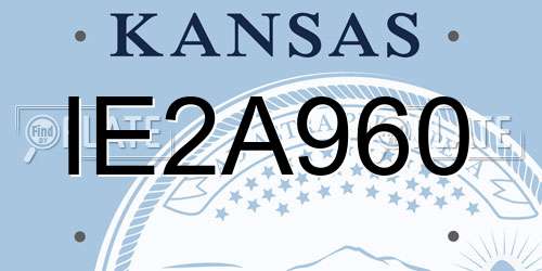 IE2A960 Kansas License Plate