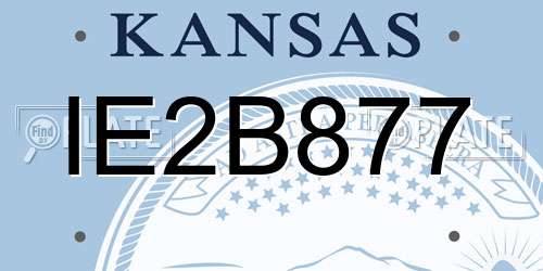 IE2B877 Kansas License Plate