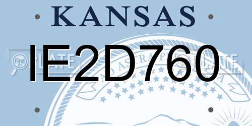 IE2D760 Kansas License Plate