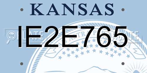 IE2E765 Kansas License Plate