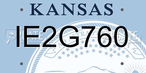 IE2G760 Kansas License Plate