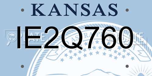 IE2Q760 Kansas License Plate