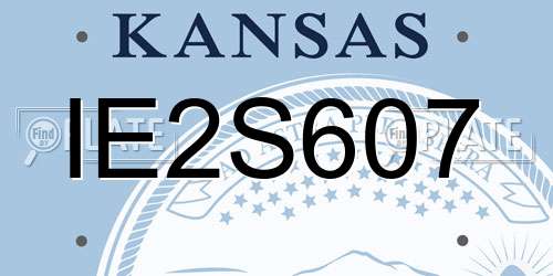 IE2S607 Kansas License Plate