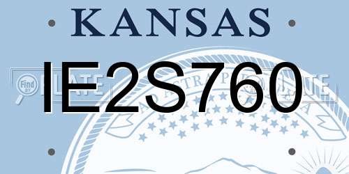 IE2S760 Kansas License Plate