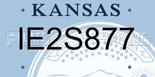IE2S877 Kansas License Plate