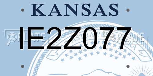 IE2Z077 Kansas License Plate