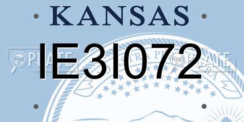 IE3I072 Kansas License Plate