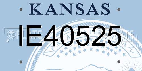 IE40525 Kansas License Plate