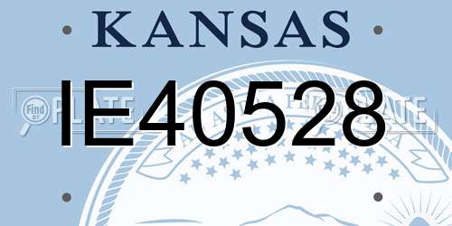 IE40528 Kansas License Plate