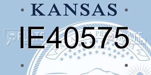 IE40575 Kansas License Plate