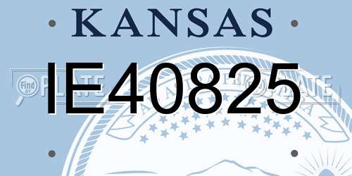 IE40825 Kansas License Plate