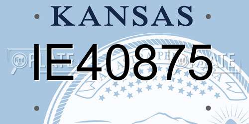 IE40875 Kansas License Plate