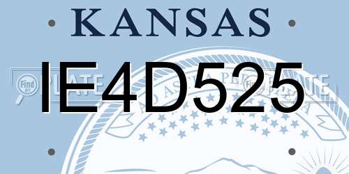 IE4D525 Kansas License Plate