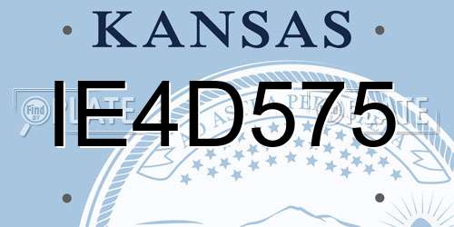 IE4D575 Kansas License Plate