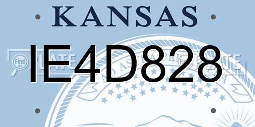 IE4D828 Kansas License Plate