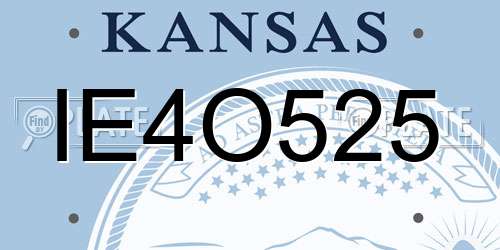 IE4O525 Kansas License Plate