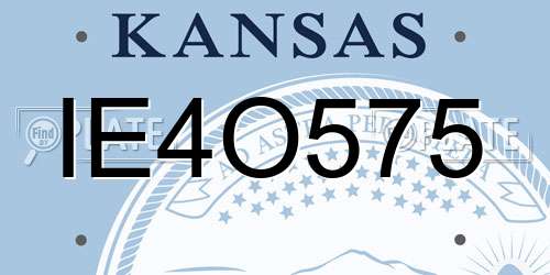 IE4O575 Kansas License Plate