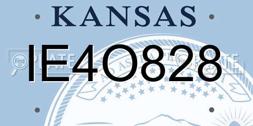 IE4O828 Kansas License Plate