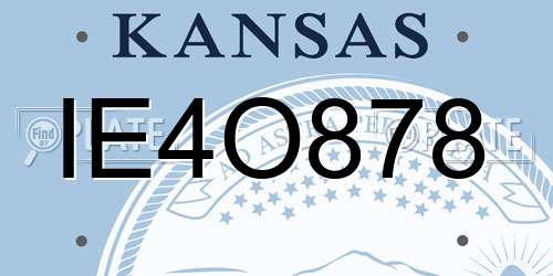 IE4O878 Kansas License Plate