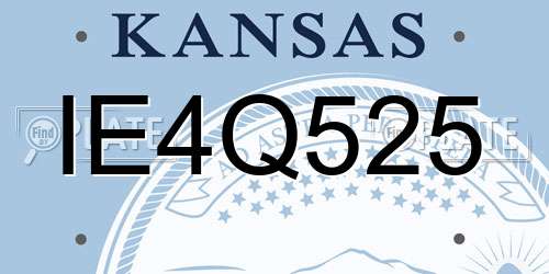IE4Q525 Kansas License Plate