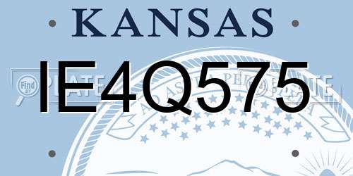 IE4Q575 Kansas License Plate