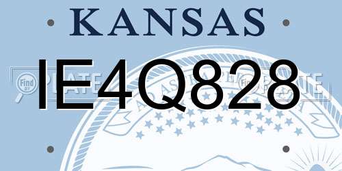 IE4Q828 Kansas License Plate