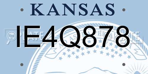 IE4Q878 Kansas License Plate