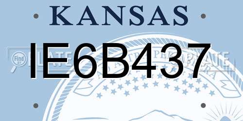 IE6B437 Kansas License Plate