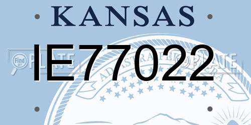 IE77022 Kansas License Plate