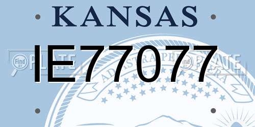 IE77077 Kansas License Plate