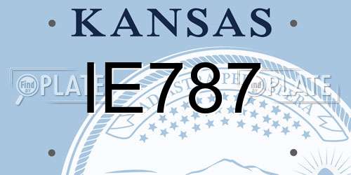 IE787 Kansas License Plate