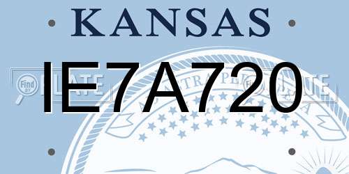 IE7A720 Kansas License Plate