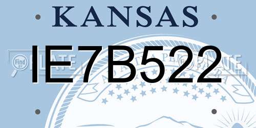 IE7B522 Kansas License Plate