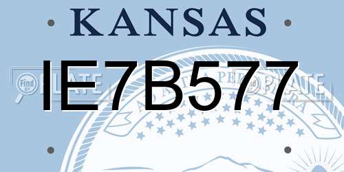 IE7B577 Kansas License Plate