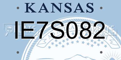IE7S082 Kansas License Plate