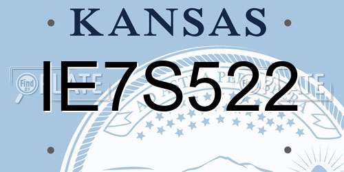 IE7S522 Kansas License Plate