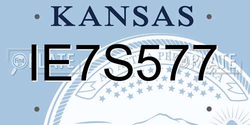 IE7S577 Kansas License Plate