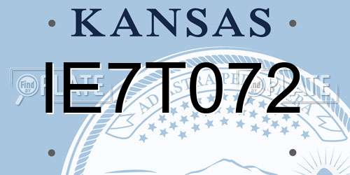 IE7T072 Kansas License Plate