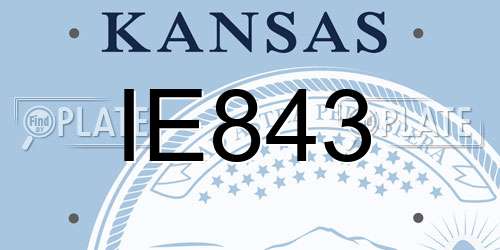 IE843 Kansas License Plate
