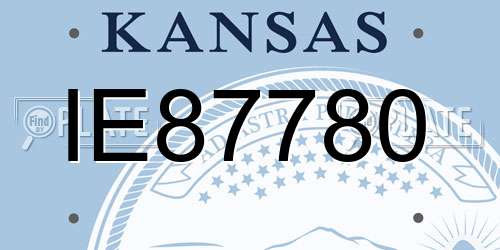 IE87780 Kansas License Plate