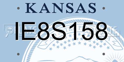 IE8S158 Kansas License Plate