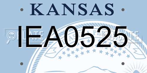 IEA0525 Kansas License Plate