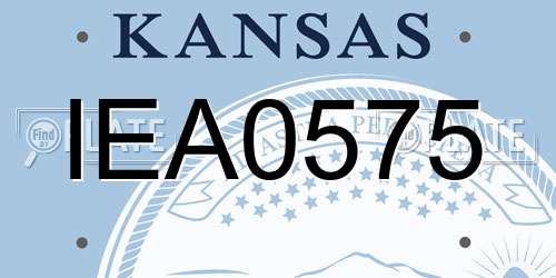 IEA0575 Kansas License Plate
