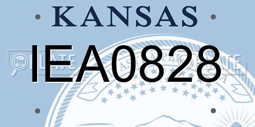 IEA0828 Kansas License Plate