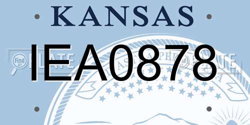 IEA0878 Kansas License Plate
