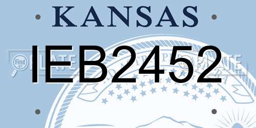IEB2452 Kansas License Plate