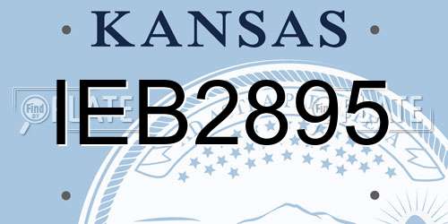 IEB2895 Kansas License Plate