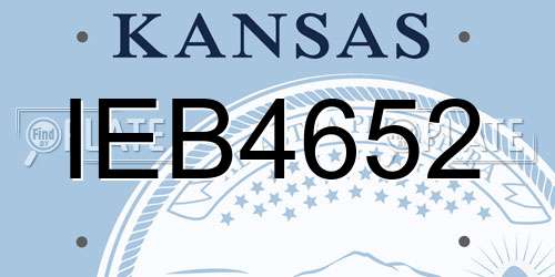 IEB4652 Kansas License Plate